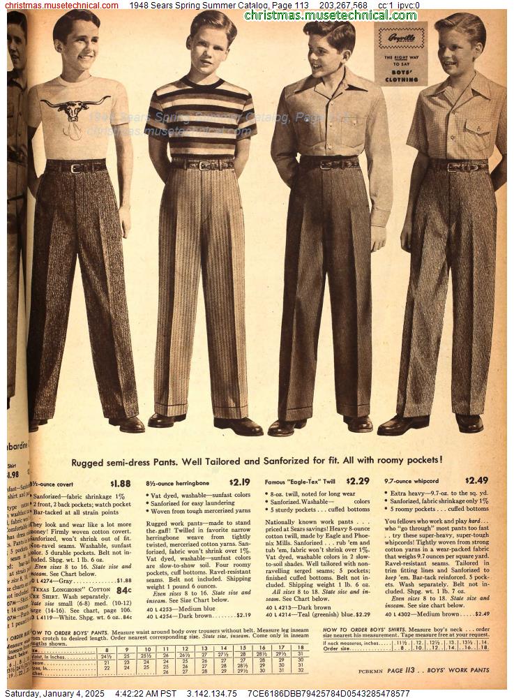 1948 Sears Spring Summer Catalog, Page 113