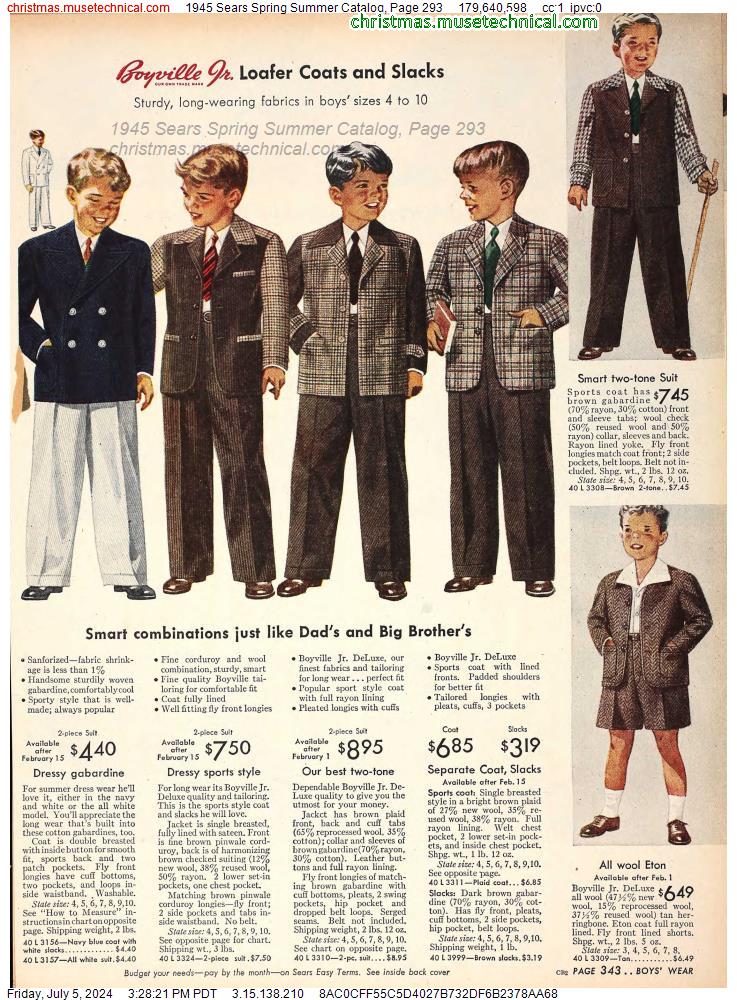 1945 Sears Spring Summer Catalog, Page 293