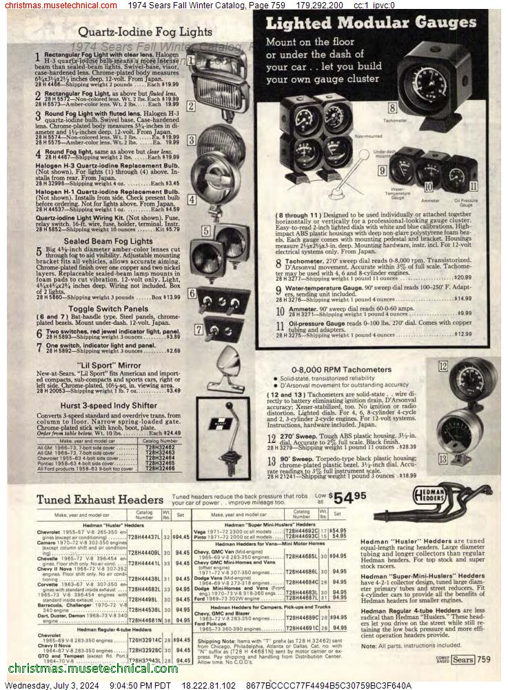 1974 Sears Fall Winter Catalog, Page 759