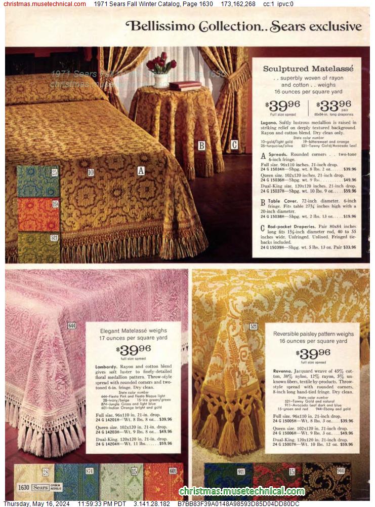 1971 Sears Fall Winter Catalog, Page 1630