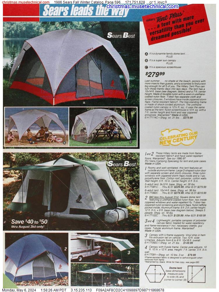 1986 Sears Fall Winter Catalog, Page 596