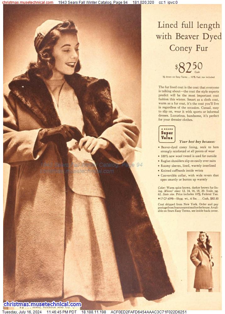 1943 Sears Fall Winter Catalog, Page 94