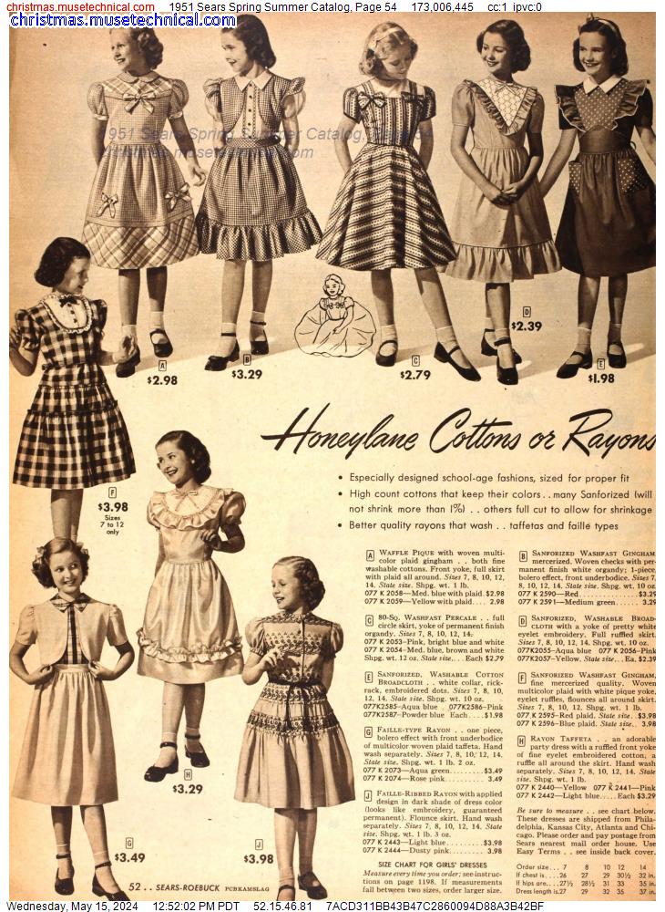 1951 Sears Spring Summer Catalog, Page 54