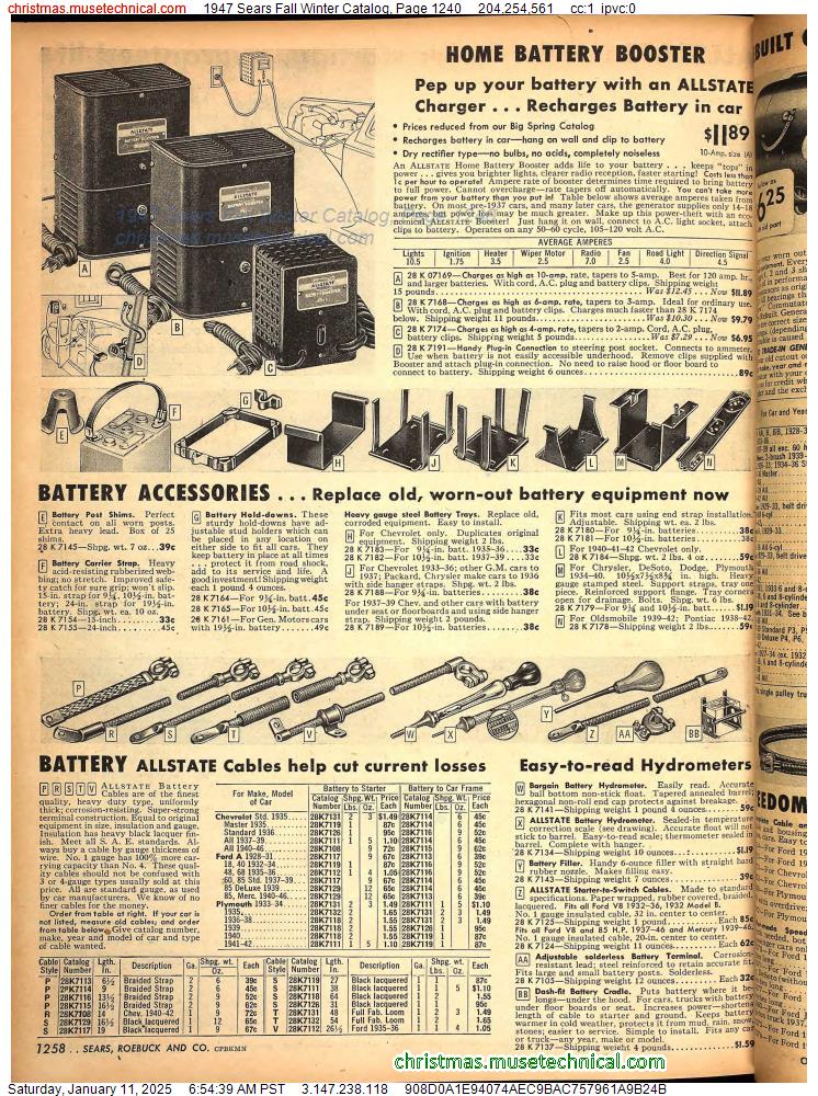 1947 Sears Fall Winter Catalog, Page 1240