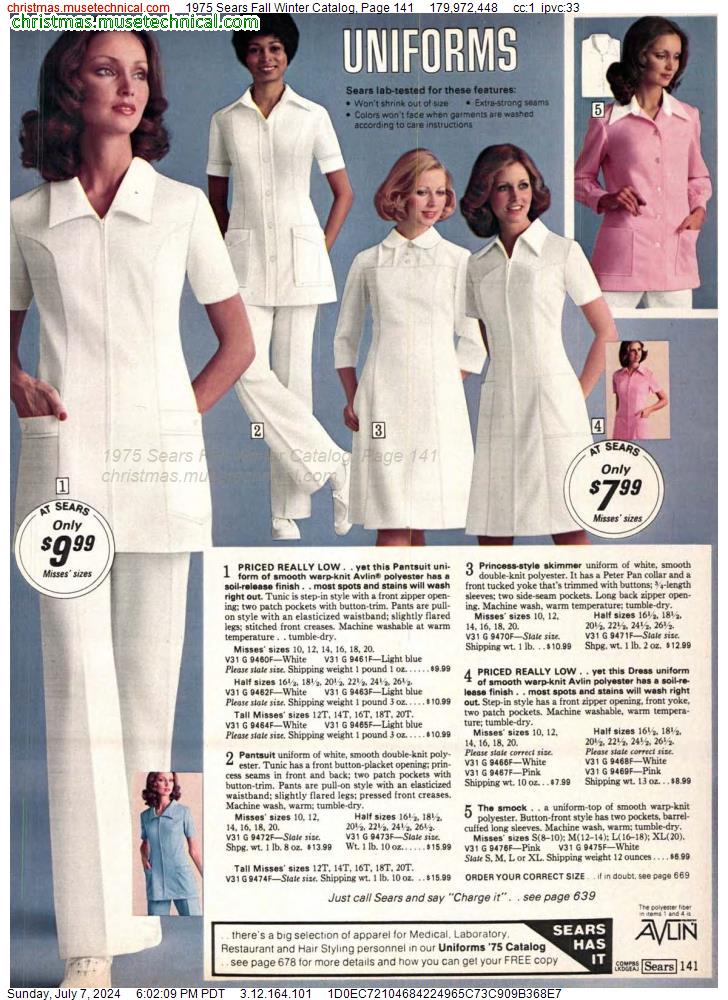 1975 Sears Fall Winter Catalog, Page 141