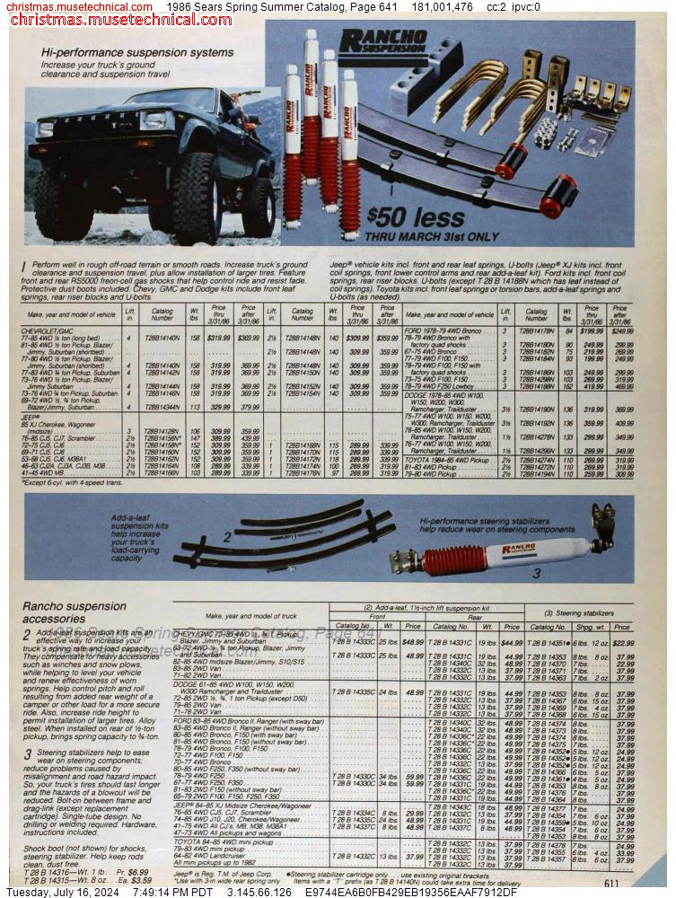 1986 Sears Spring Summer Catalog, Page 641