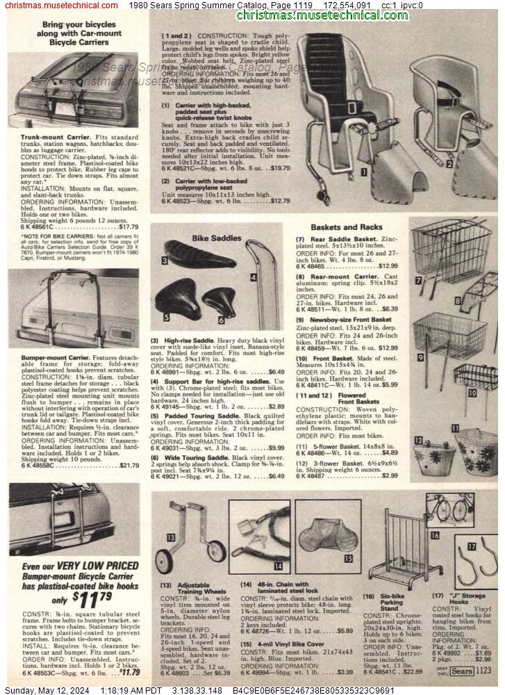1980 Sears Spring Summer Catalog, Page 1119