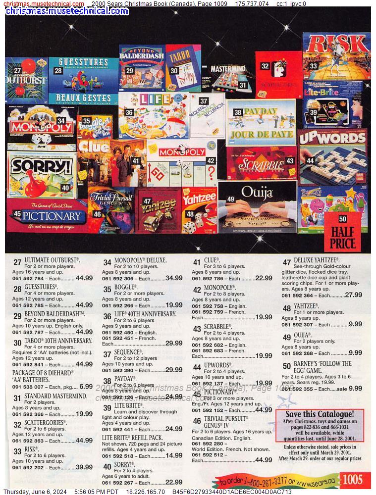 2000 Sears Christmas Book (Canada), Page 1009