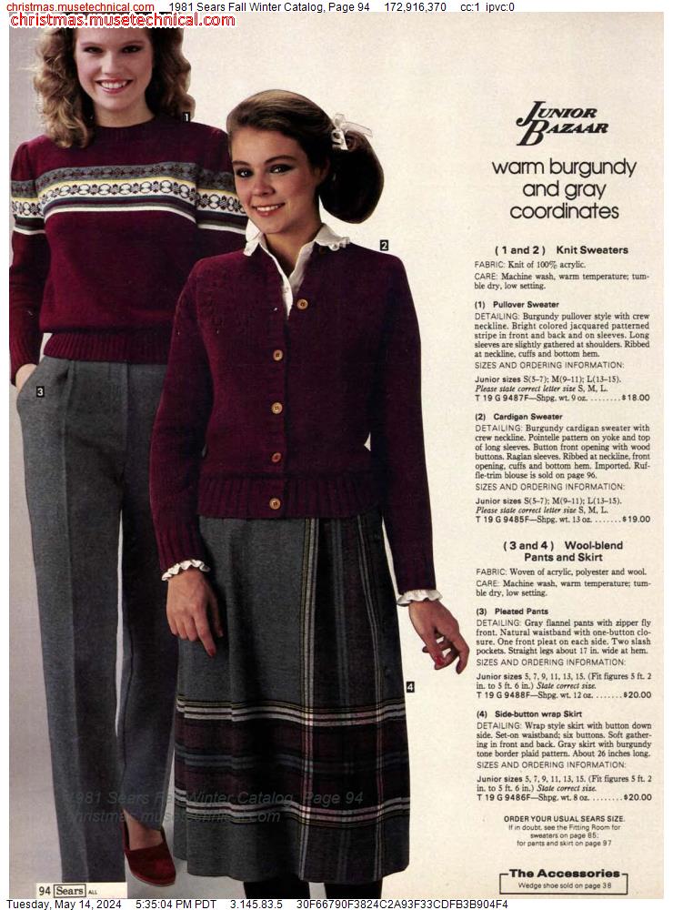 1981 Sears Fall Winter Catalog, Page 94