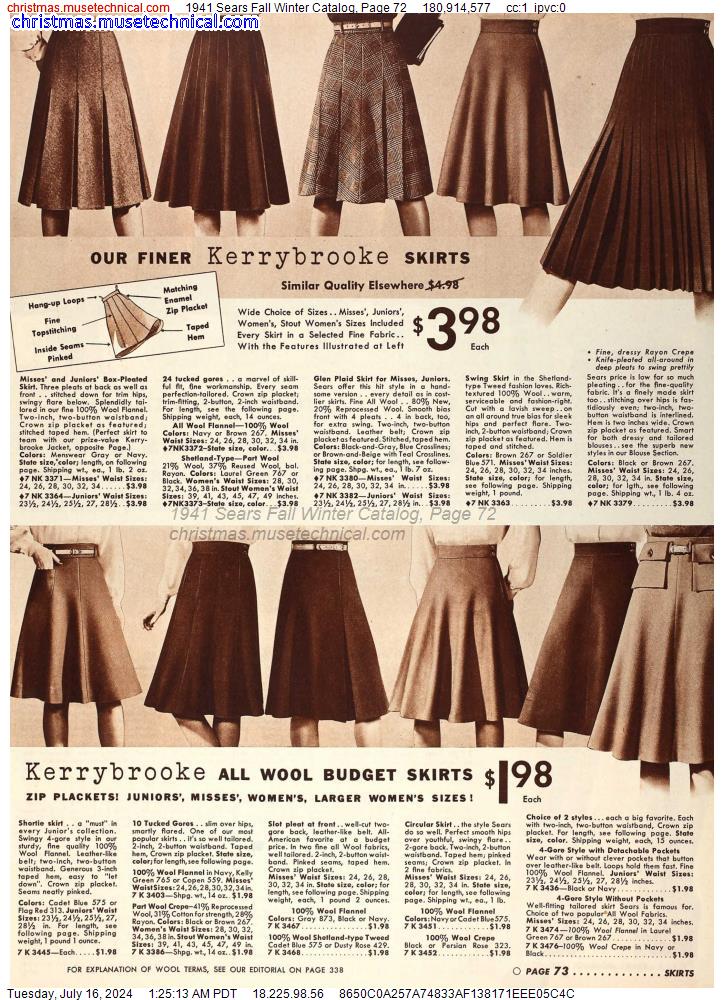 1941 Sears Fall Winter Catalog, Page 72