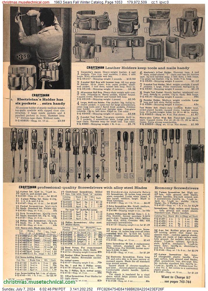1963 Sears Fall Winter Catalog, Page 1053