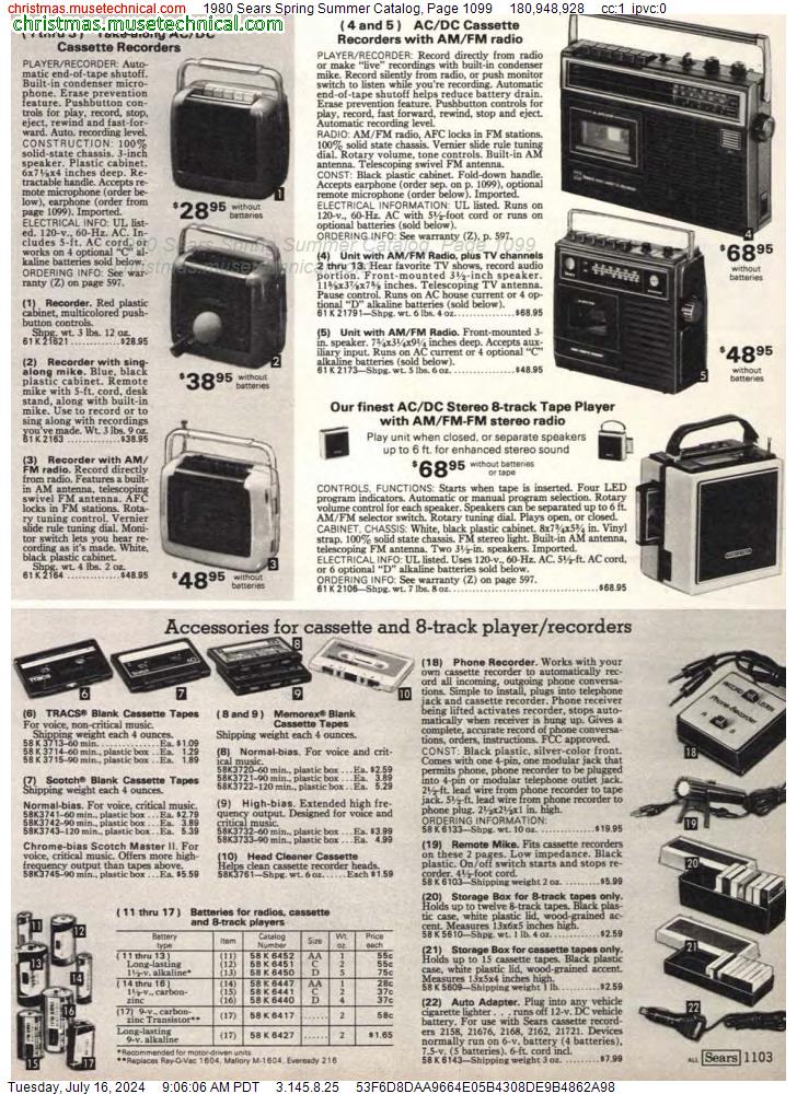 1980 Sears Spring Summer Catalog, Page 1099