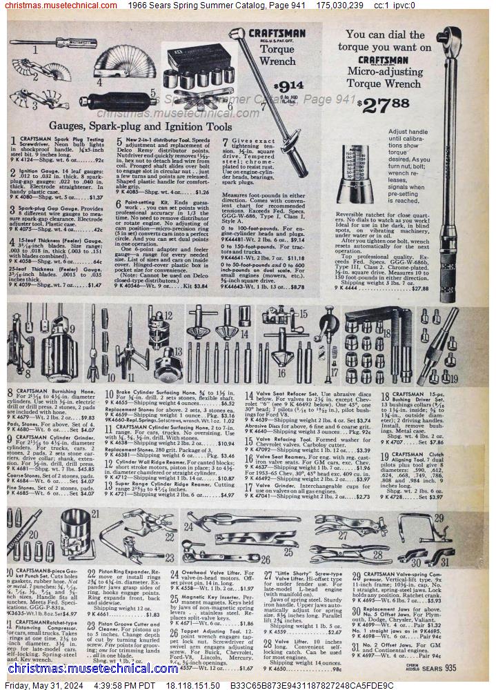 1966 Sears Spring Summer Catalog, Page 941
