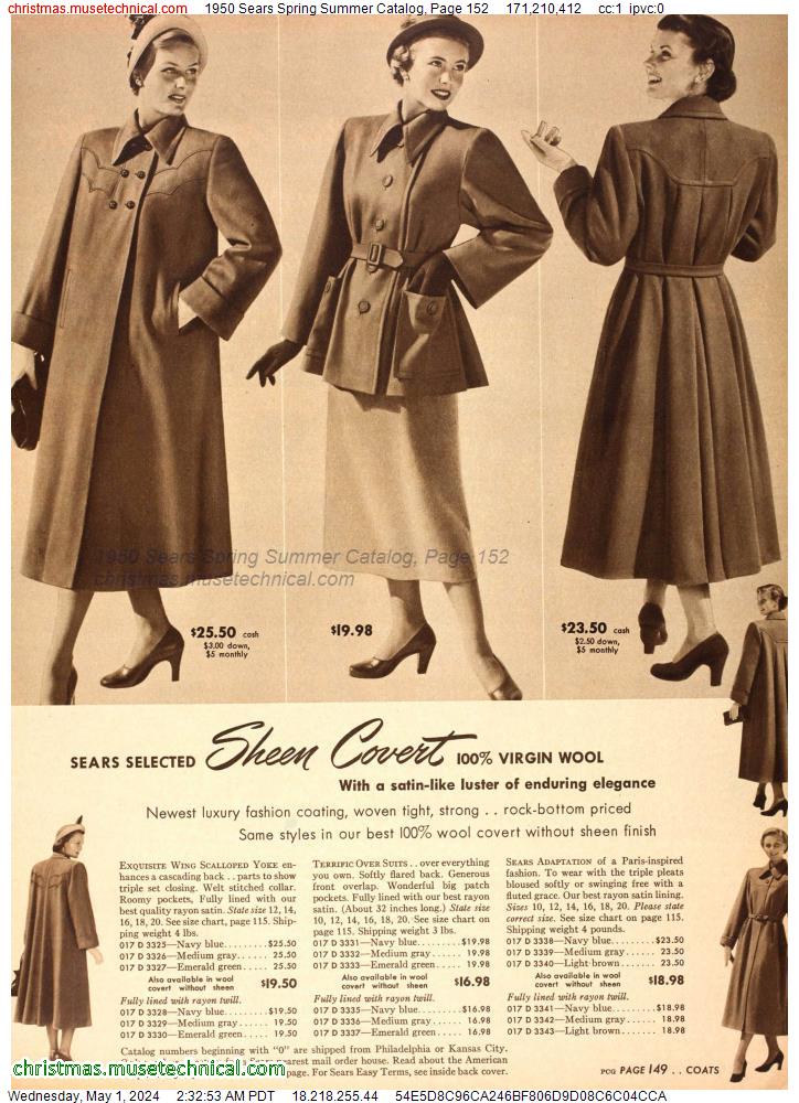 1950 Sears Spring Summer Catalog, Page 152