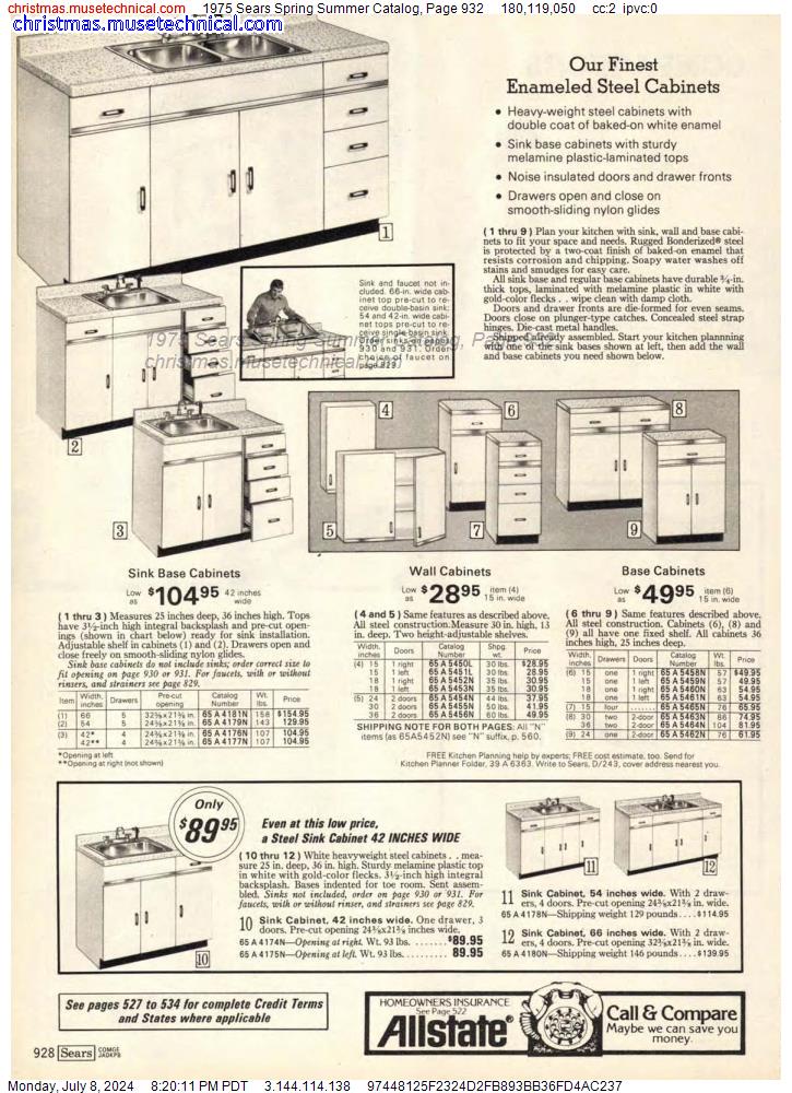 1975 Sears Spring Summer Catalog, Page 932
