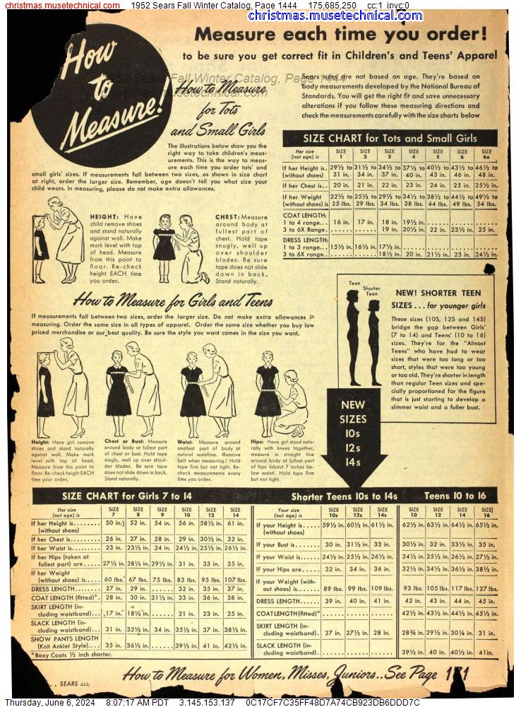 1952 Sears Fall Winter Catalog, Page 1444