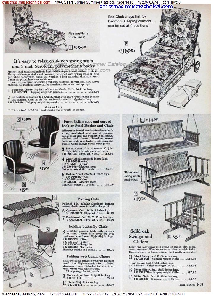 1966 Sears Spring Summer Catalog, Page 1410