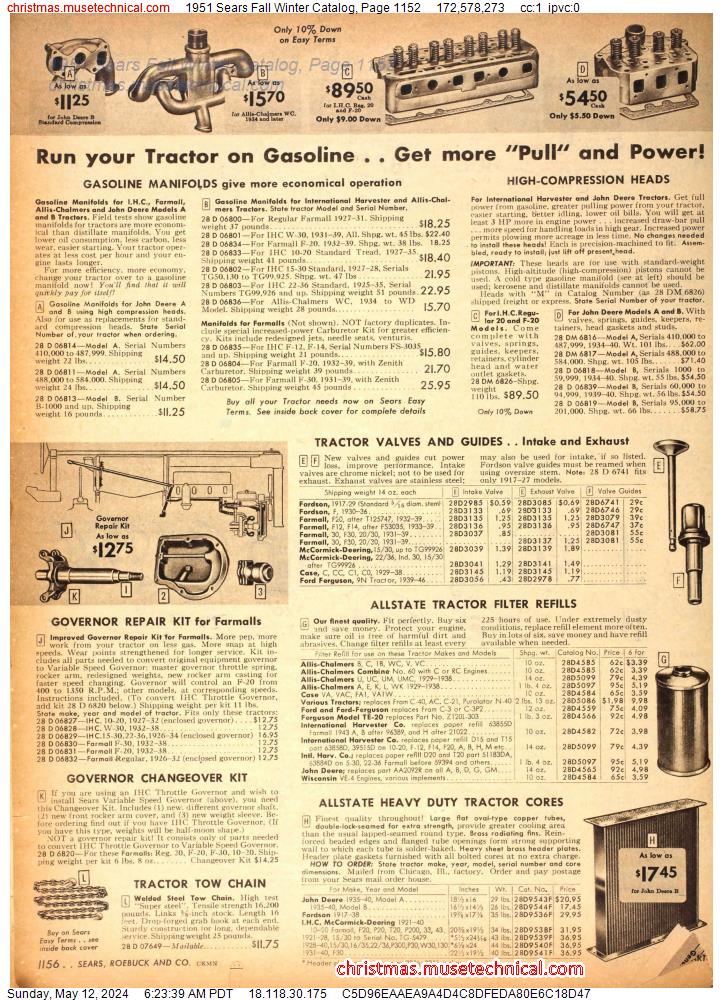1951 Sears Fall Winter Catalog, Page 1152