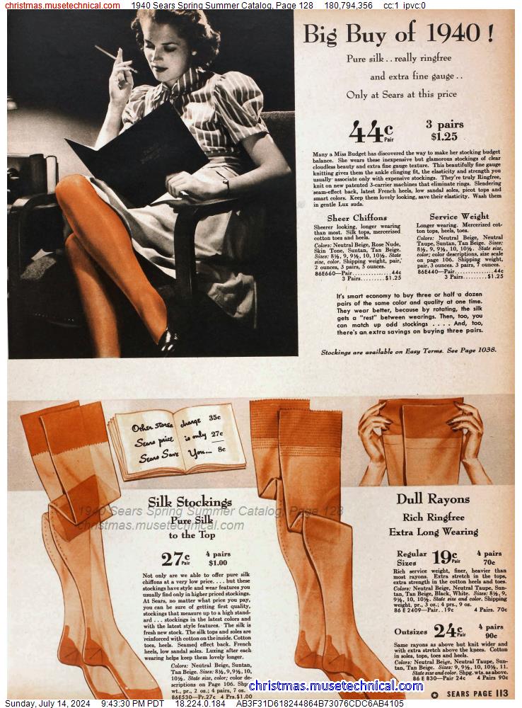 1940 Sears Spring Summer Catalog, Page 128