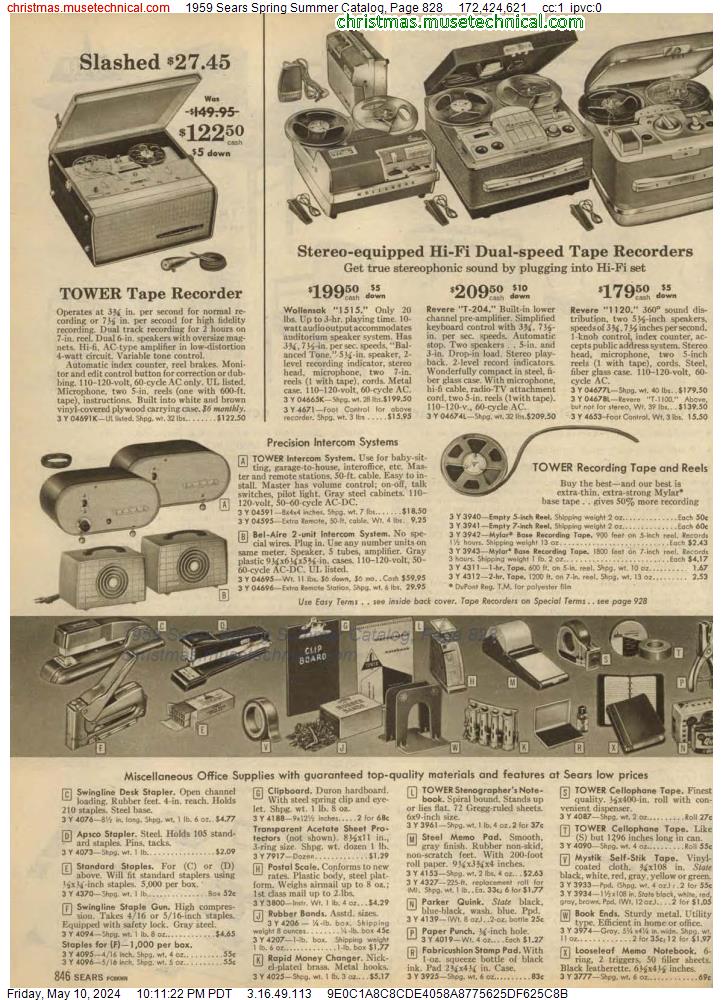 1959 Sears Spring Summer Catalog, Page 828