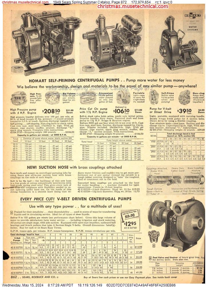 1949 Sears Spring Summer Catalog, Page 872