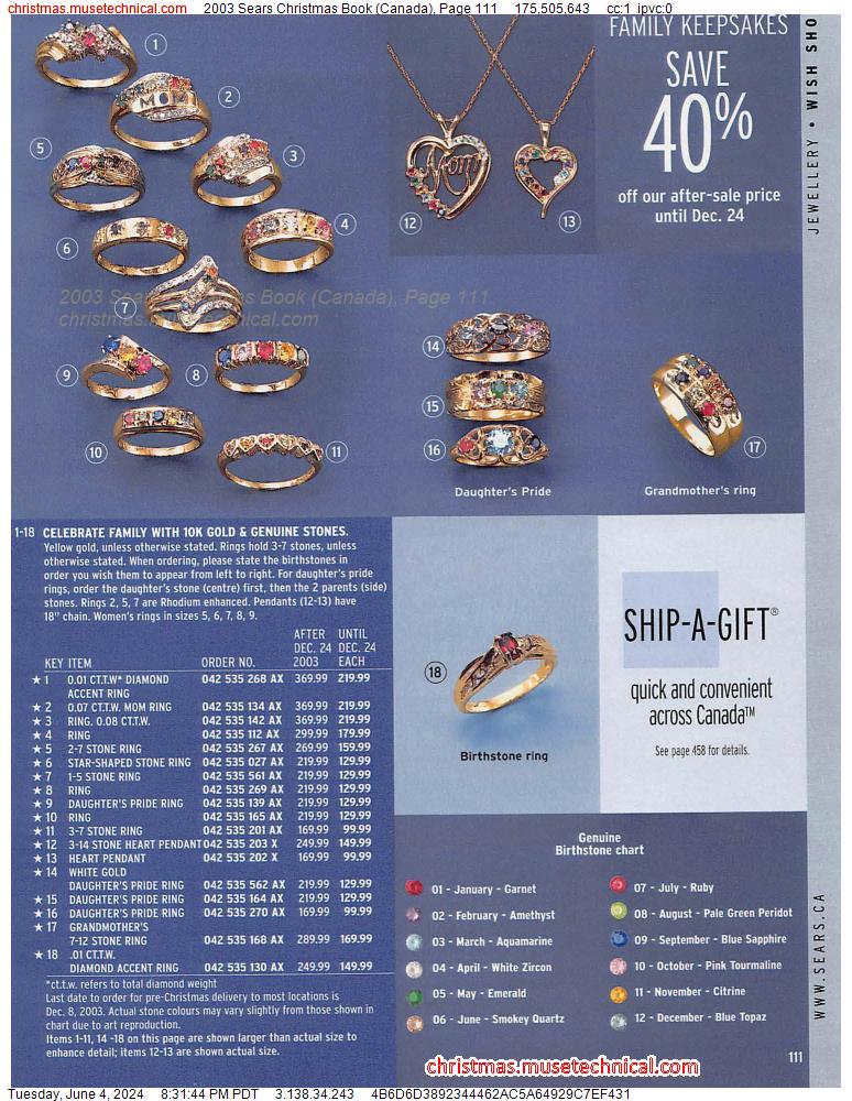 2003 Sears Christmas Book (Canada), Page 111