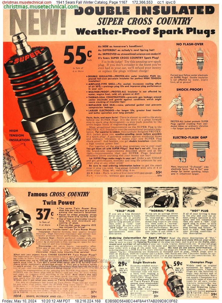 1941 Sears Fall Winter Catalog, Page 1167