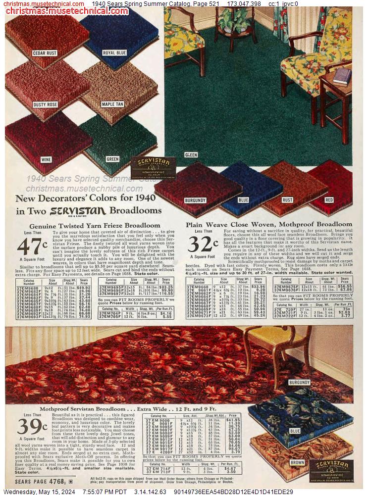 1940 Sears Spring Summer Catalog, Page 521