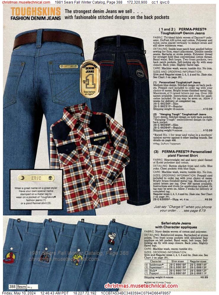 1981 Sears Fall Winter Catalog, Page 388