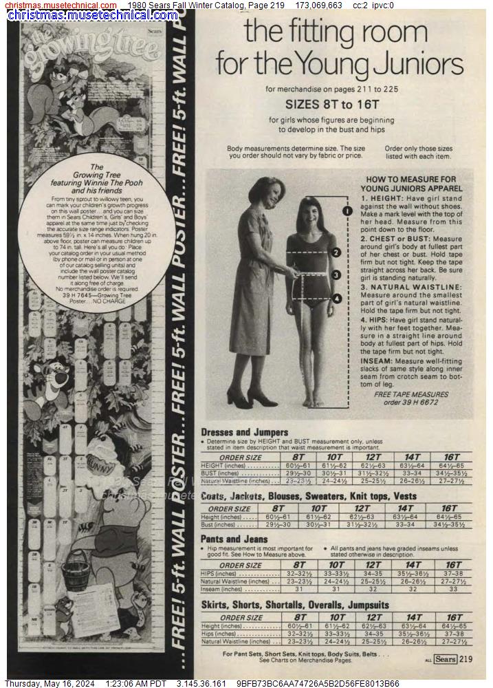1980 Sears Fall Winter Catalog, Page 219