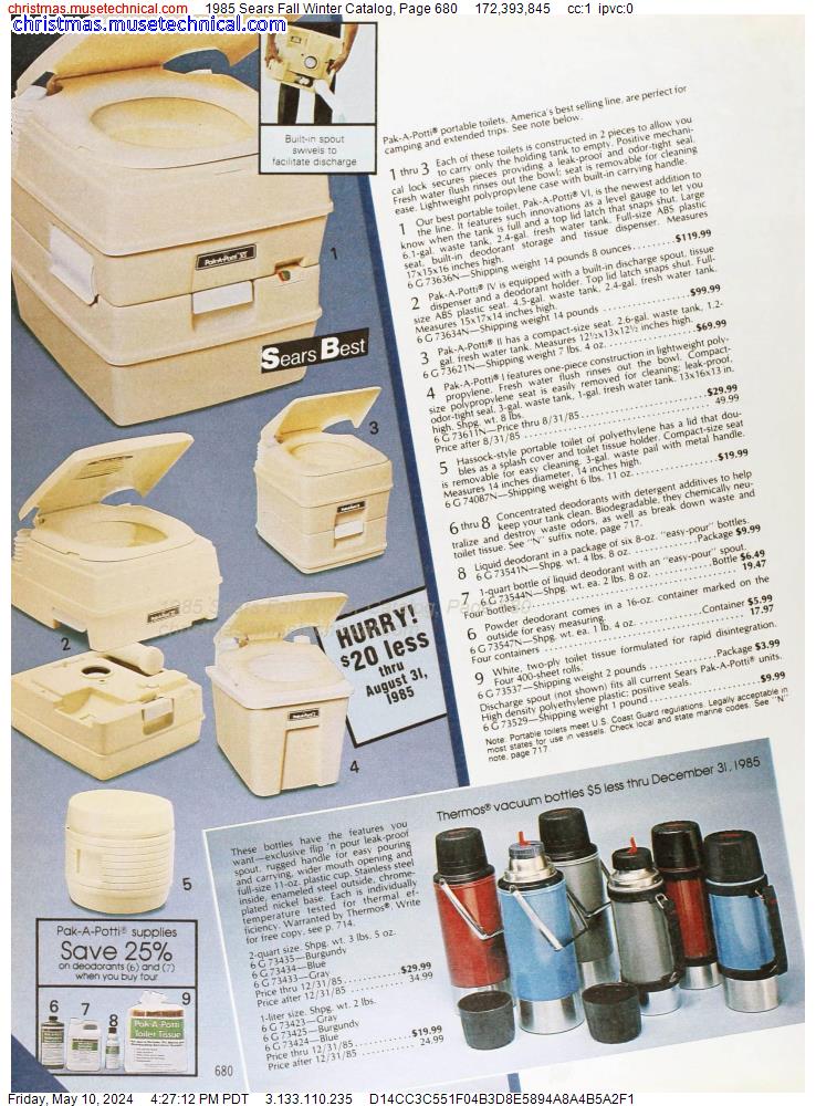 1985 Sears Fall Winter Catalog, Page 680