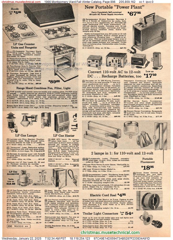 1966 Montgomery Ward Fall Winter Catalog, Page 896