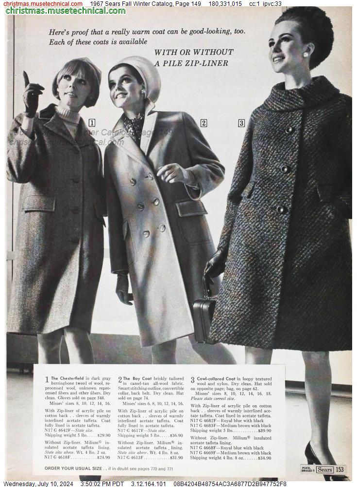 1967 Sears Fall Winter Catalog, Page 149