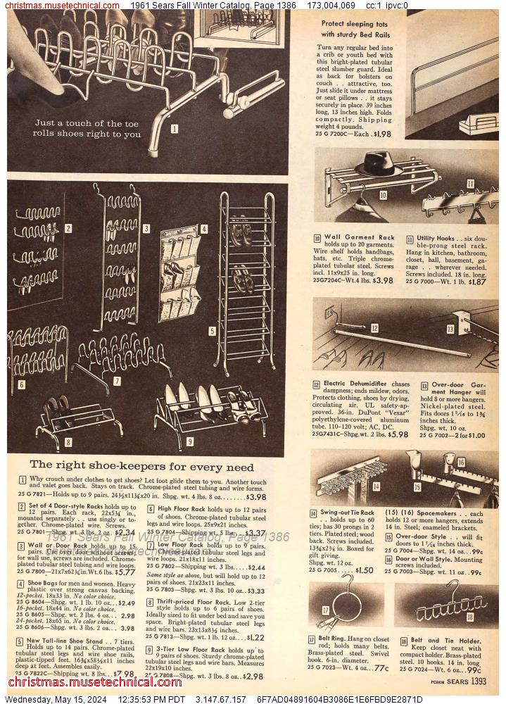 1961 Sears Fall Winter Catalog, Page 1386