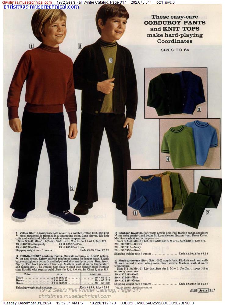 1972 Sears Fall Winter Catalog, Page 317