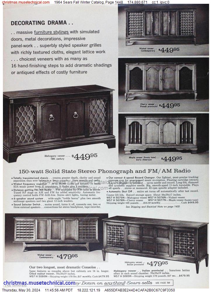 1964 Sears Fall Winter Catalog, Page 1448