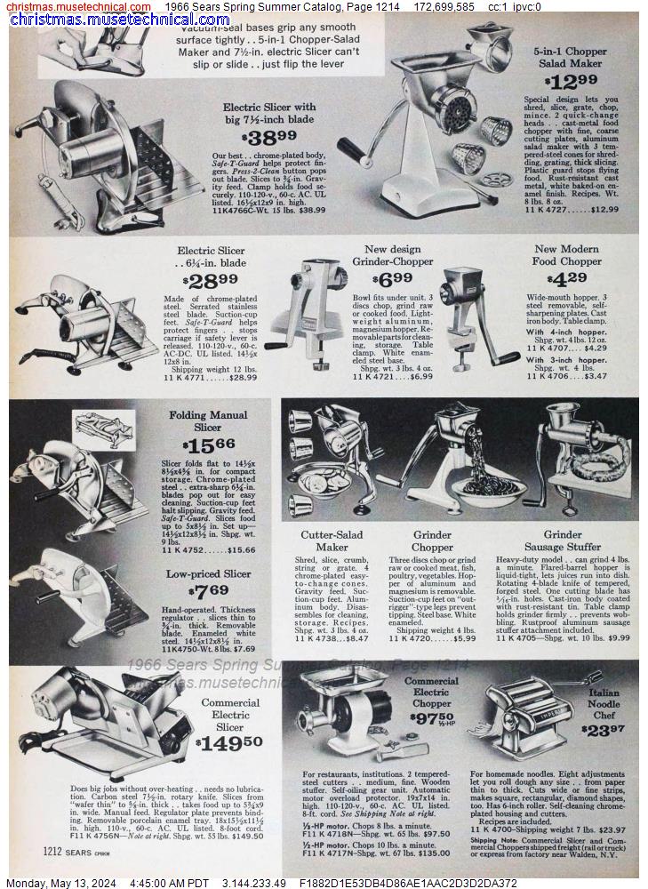 1966 Sears Spring Summer Catalog, Page 1214
