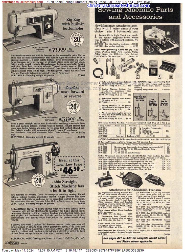 1970 Sears Spring Summer Catalog, Page 300