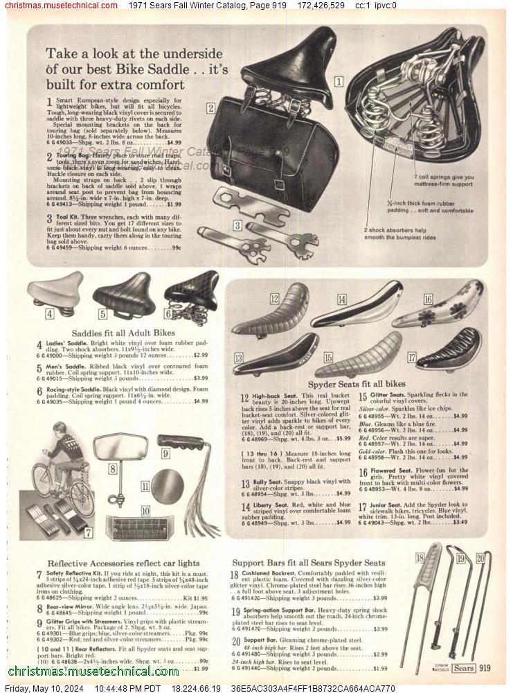 1971 Sears Fall Winter Catalog, Page 919