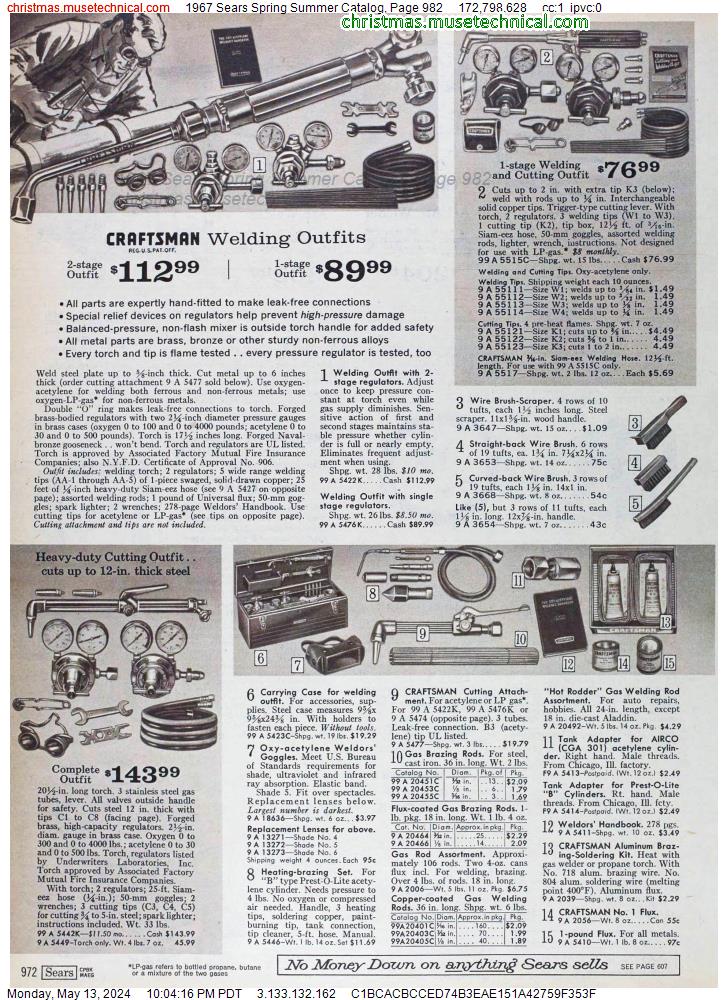 1967 Sears Spring Summer Catalog, Page 982