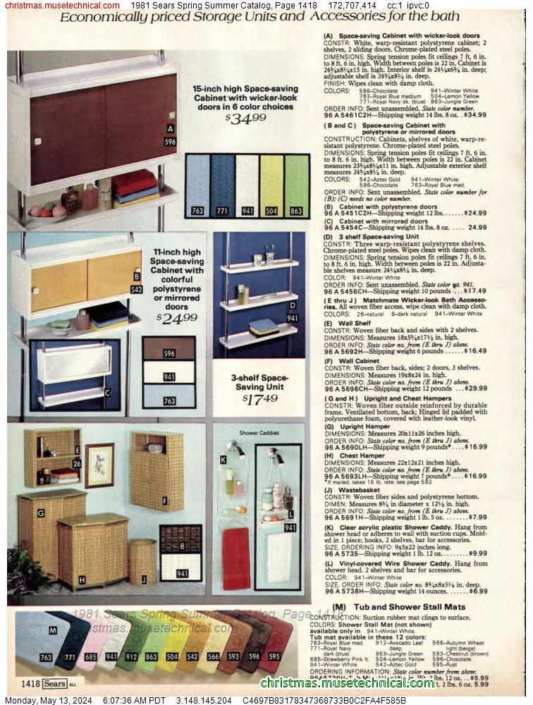 1981 Sears Spring Summer Catalog, Page 1418