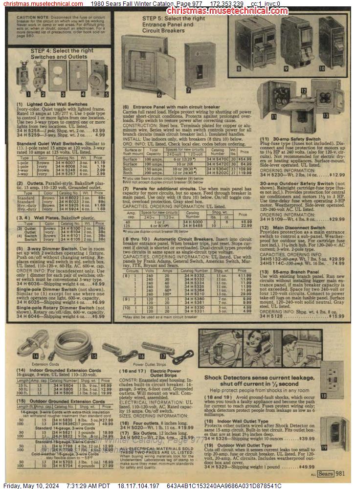 1980 Sears Fall Winter Catalog, Page 977