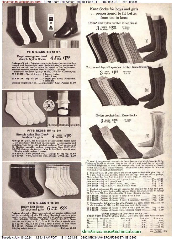 1969 Sears Fall Winter Catalog, Page 317