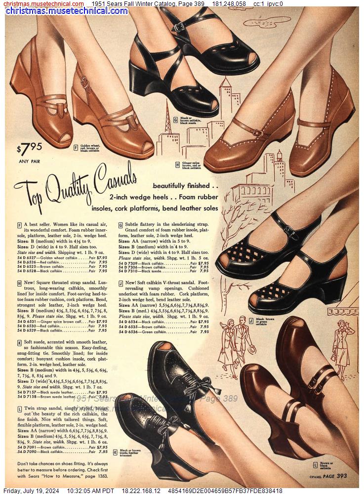 1951 Sears Fall Winter Catalog, Page 389
