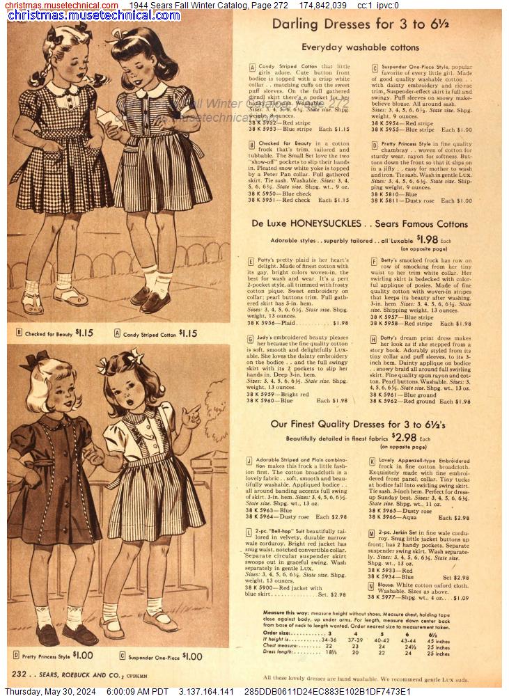 1944 Sears Fall Winter Catalog, Page 272