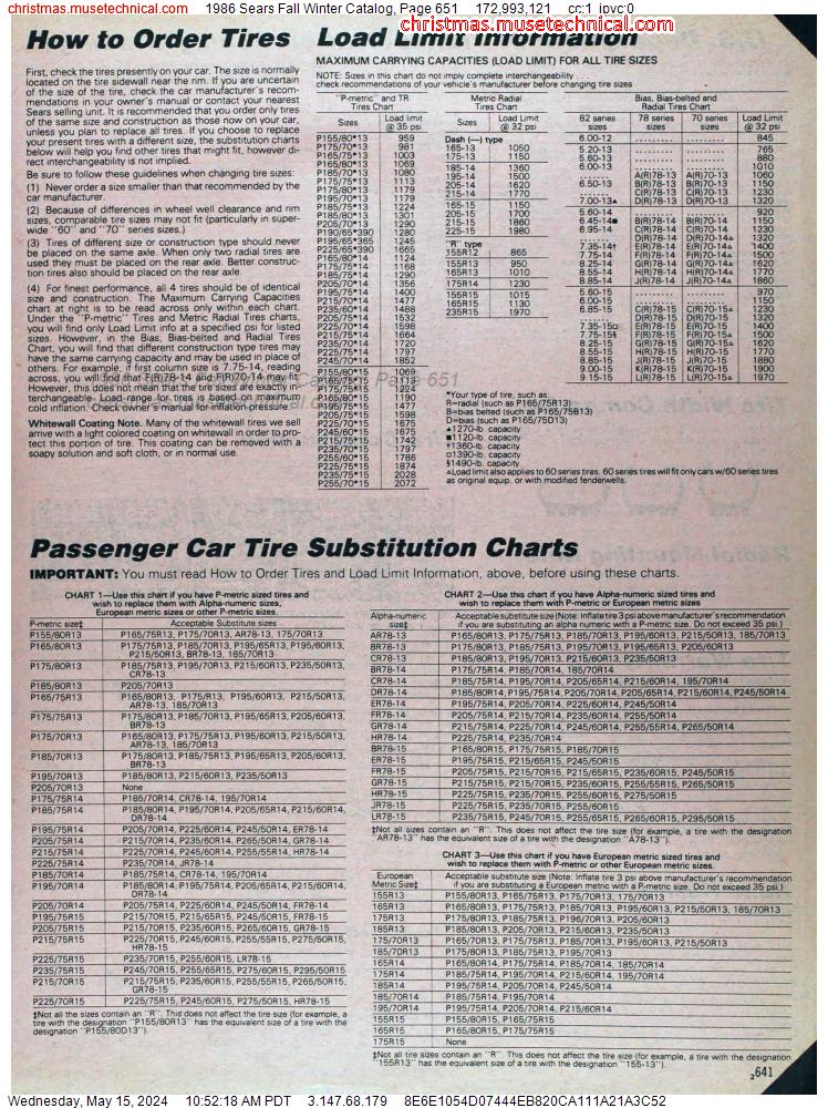 1986 Sears Fall Winter Catalog, Page 651