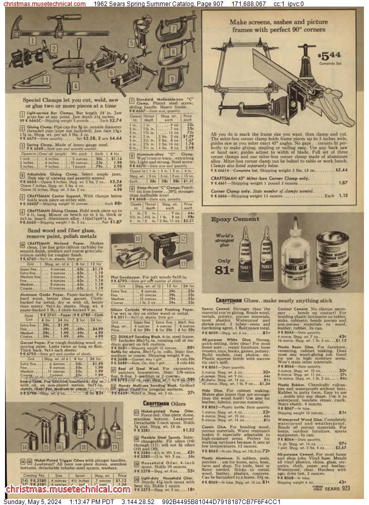 1962 Sears Spring Summer Catalog, Page 907