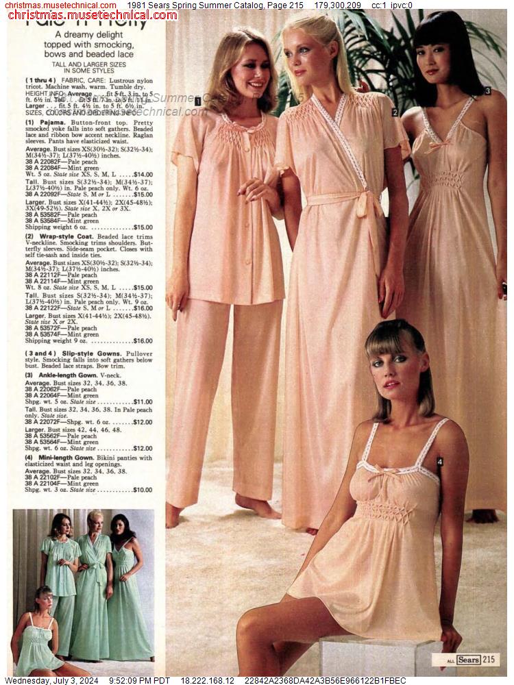 1981 Sears Spring Summer Catalog, Page 215