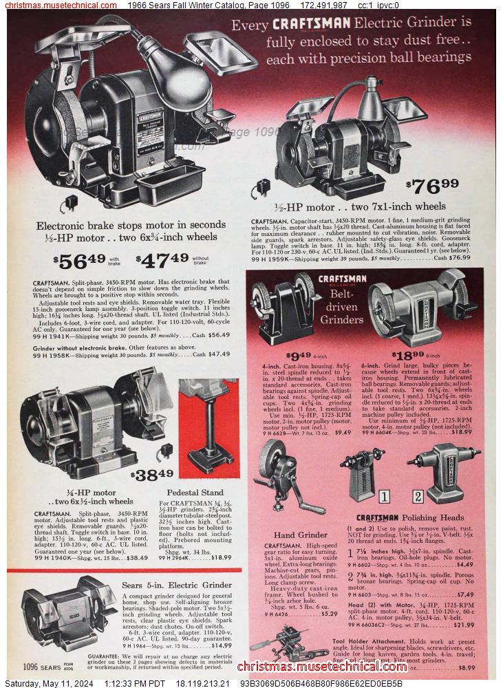 1966 Sears Fall Winter Catalog, Page 1096