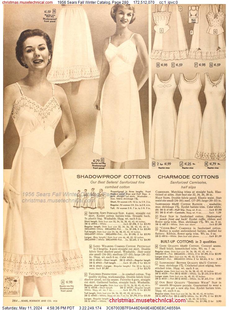 1956 Sears Fall Winter Catalog, Page 280